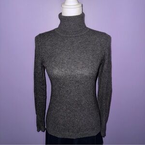 Charter Club Dark Grey Cashmere Turtleneck Sweater